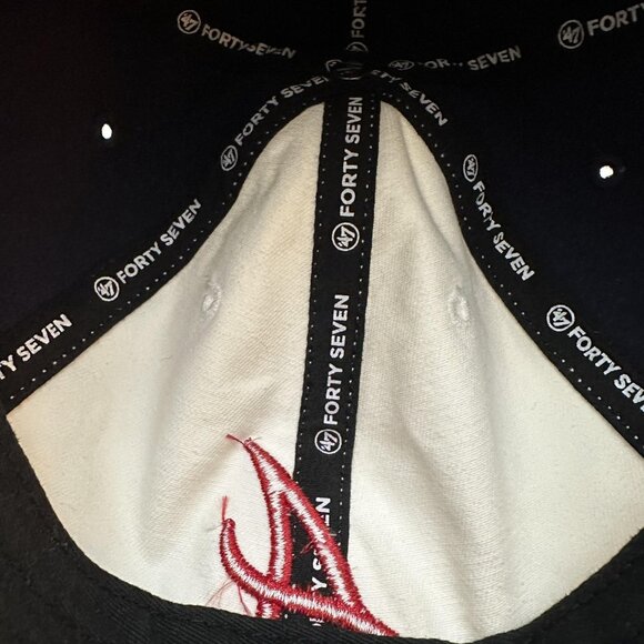 Atlanta Braves Hat Cap Strap Back Mens XX-Large Navy White MLB Baseball Blue 47 - Picture 14 of 15